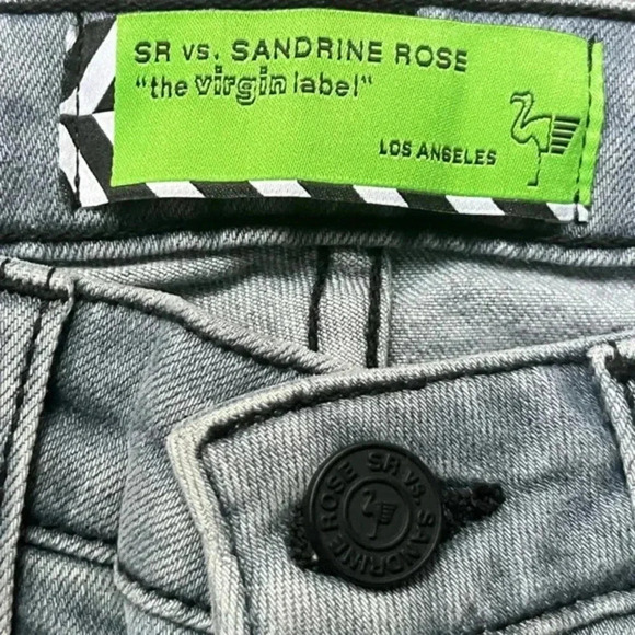 Free People X Sandrine Rose NWT Mid-Rise Skinny‎ Distressed Jeans Blue Size 26 - Picture 6 of 10